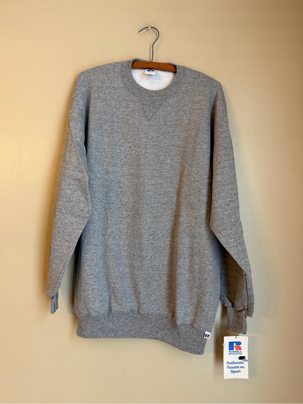 VTG 90’s Russell Athletic Sweatshirt Men XL Gray USA Blank NOS NWT